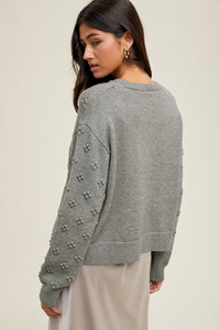 Wishlist Gray Bobble Knit Sweater
