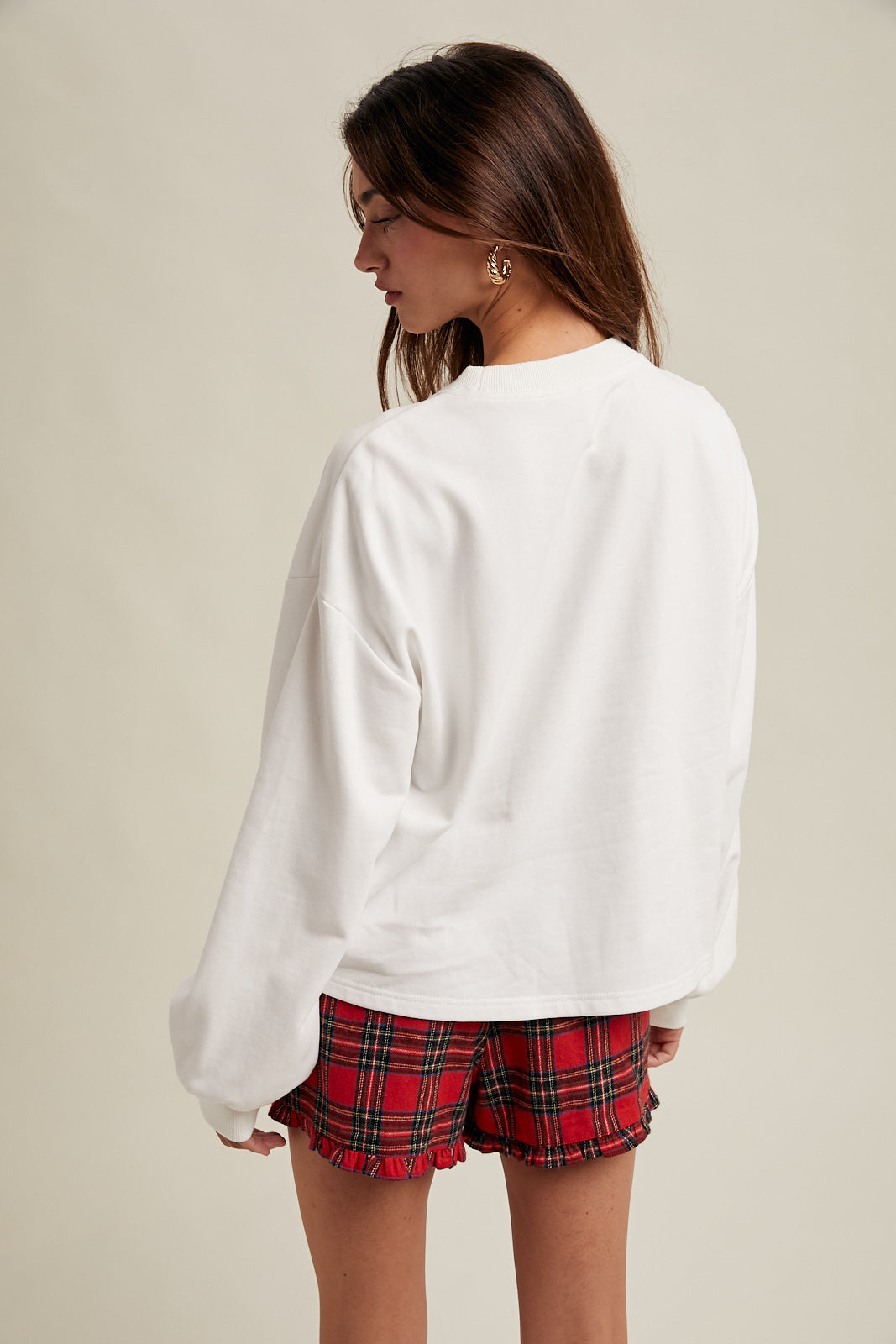 Merry Plaid Top and Shorts Set