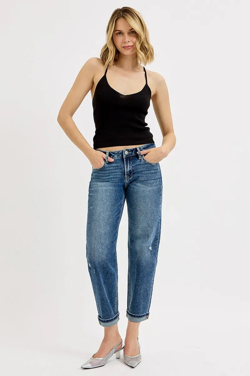 Risen Low Rise Crop Boyfriend Jeans PGC21190