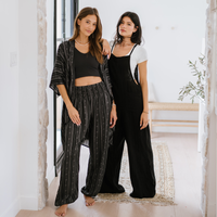 Lotus and Luna Akha Print Harem Pants & Kimono Lounge Set