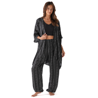 Lotus and Luna Akha Print Harem Pants & Kimono Lounge Set