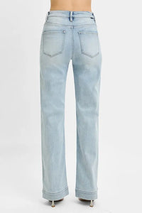 Risen High Rise Light Wash Straight Jeans RDP5444SZ