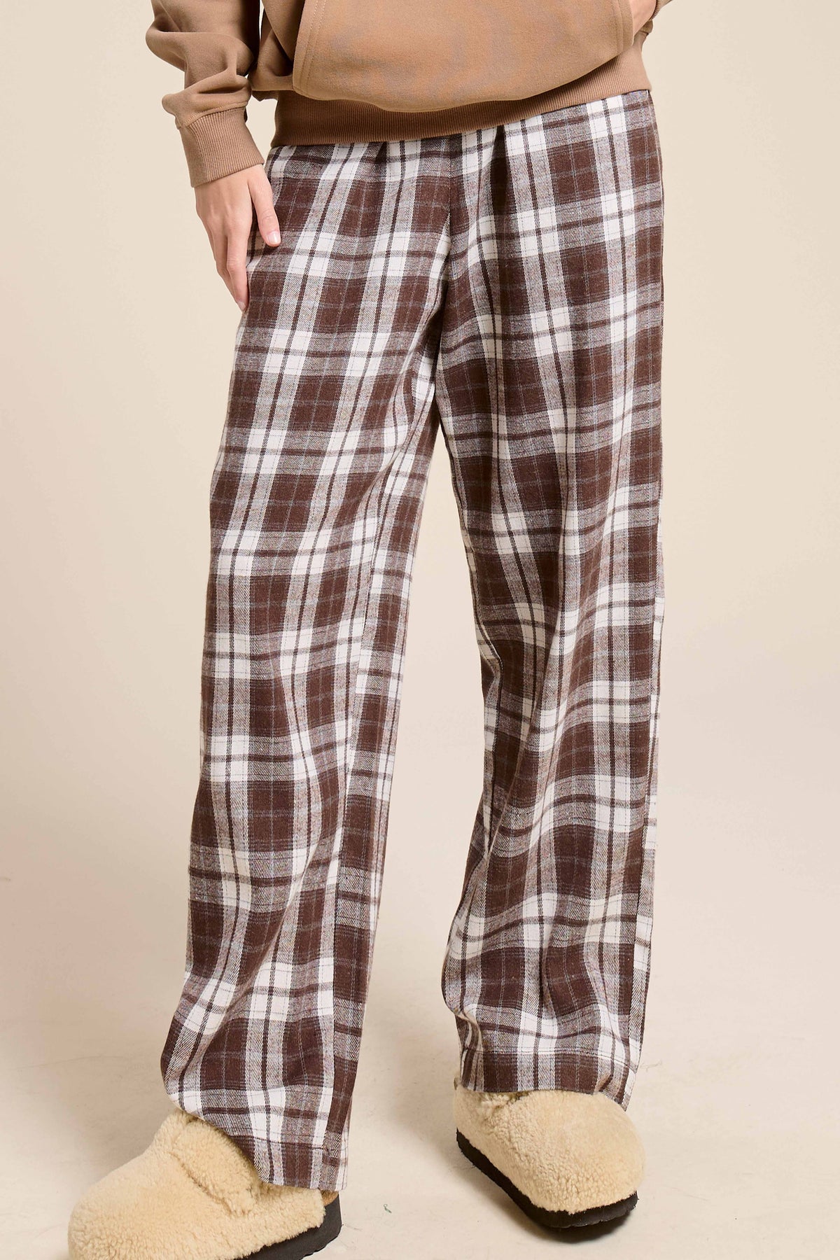 Plaid Flannel Wide Leg Lounge Checkered Pants