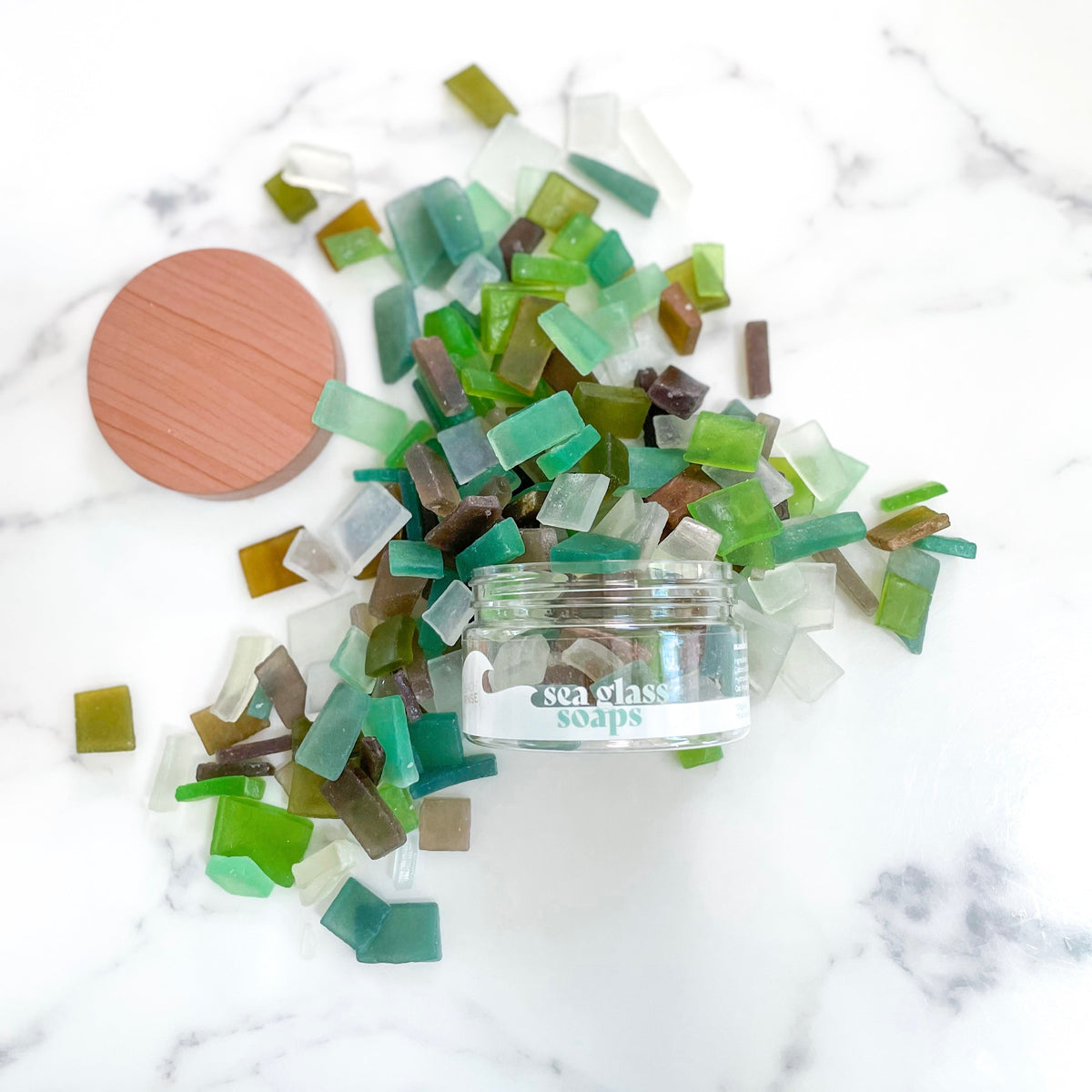Sea Glass Soaps - Tropical Mandarin & Almond Mini Soaps