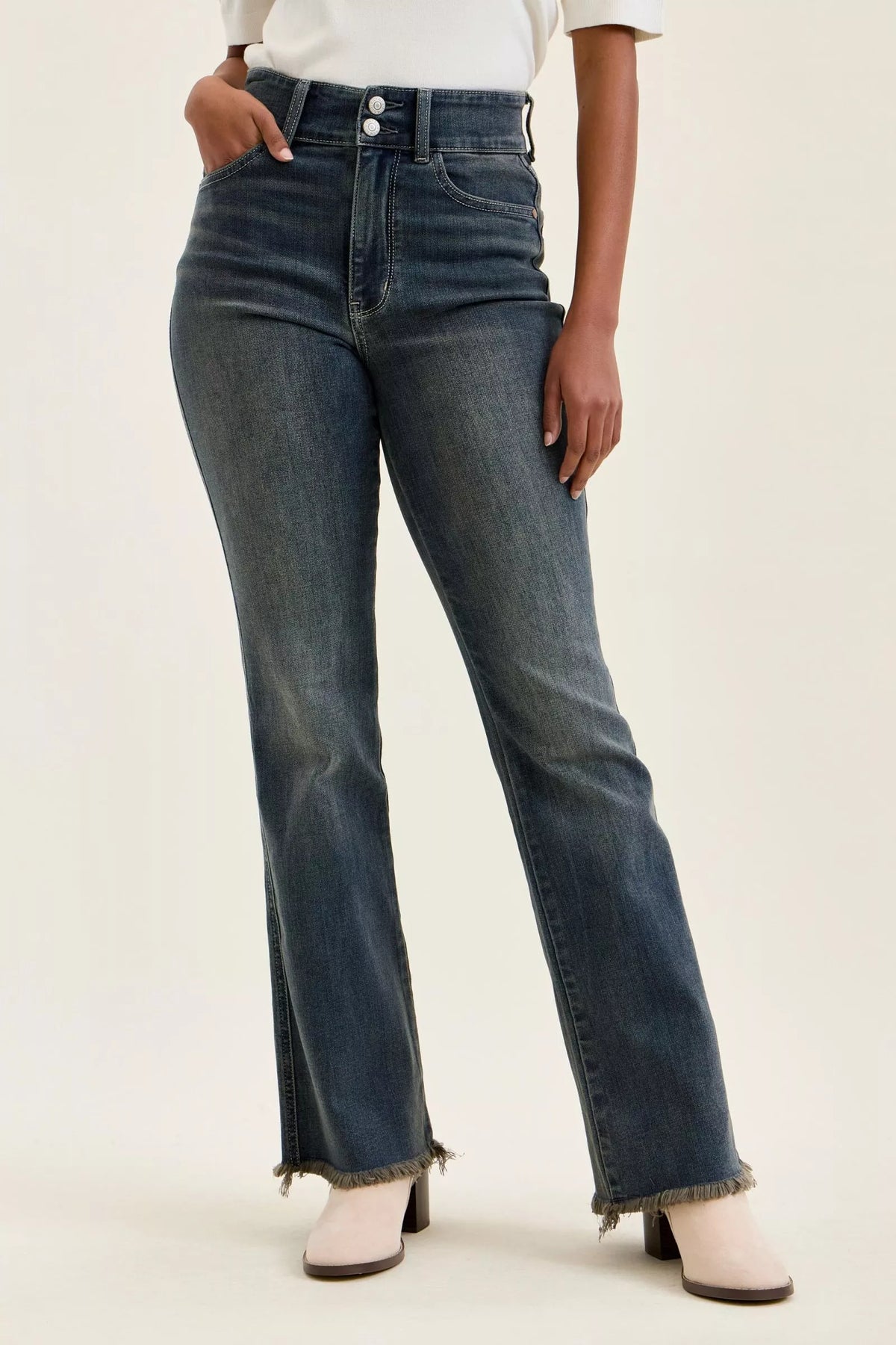 Judy Blue High Rise Daisy Double Button Bootcut Jeans 82734
