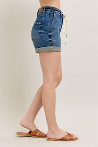 Judy Blue High Rise Cuffed Denim Jogger Shorts 150343