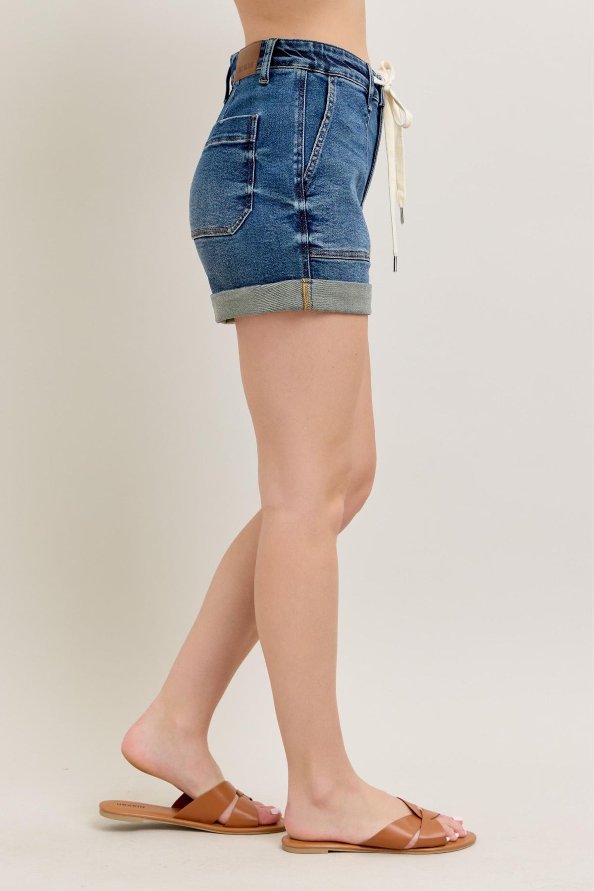 Judy Blue High Rise Cuffed Denim Jogger Shorts 150343