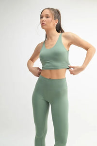 Mono B Venice Cloud Light U-Back Active Tank - Moss