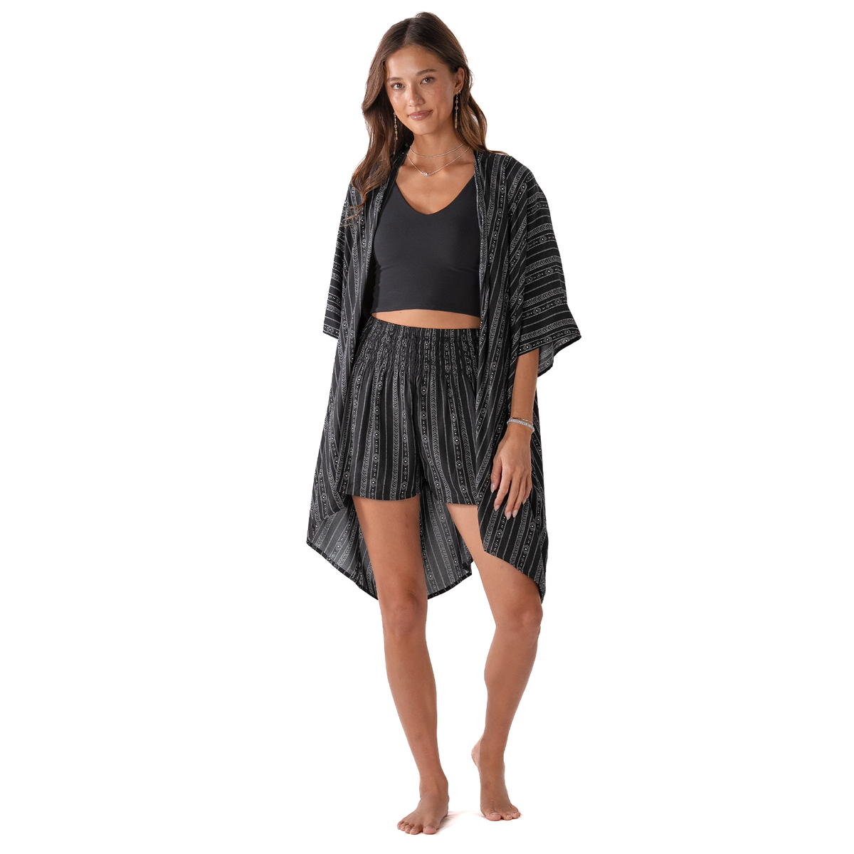Lotus and Luna Akha Print Kimono