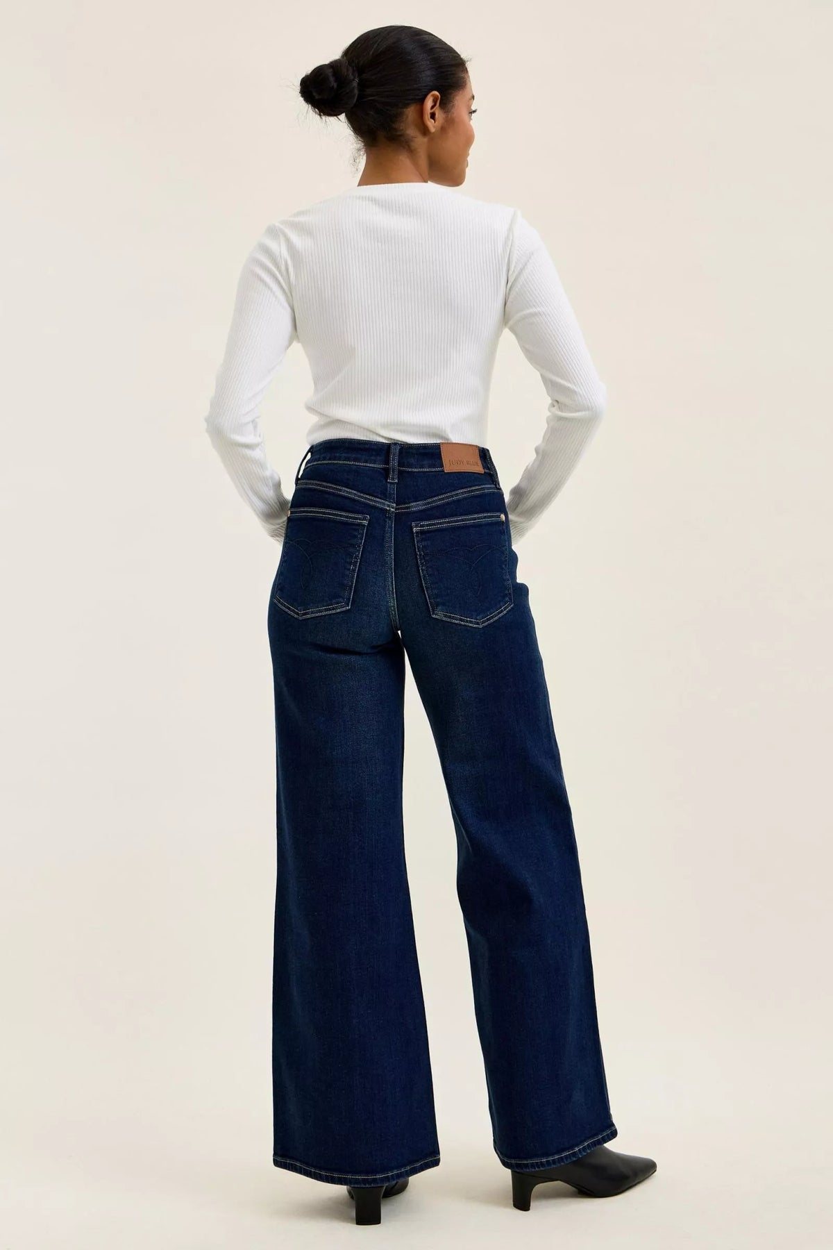 Judy Blue High Rise Lux Retro Wide Leg Dark Wash Jeans 82748