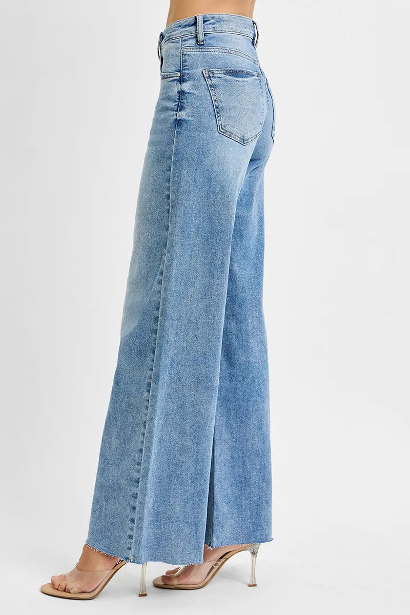 Risen High Rise Tummy Control Palazzo Jeans