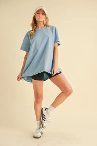 Dacie Short Sleeve Oversized T-Shirt - Blue