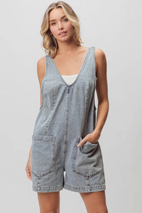 Bibi Vintage Washed Denim Overalls