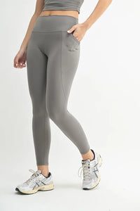 Mono B Venice Cloud Light Sculpt High Waist Leggings - New Pewter