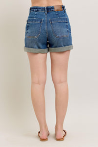 Judy Blue High Rise Cuffed Denim Jogger Shorts 150343