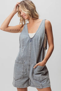 Bibi Vintage Washed Denim Overalls