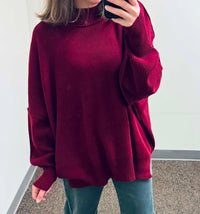 Classic & Carefree Side Slit Oversized Sweater