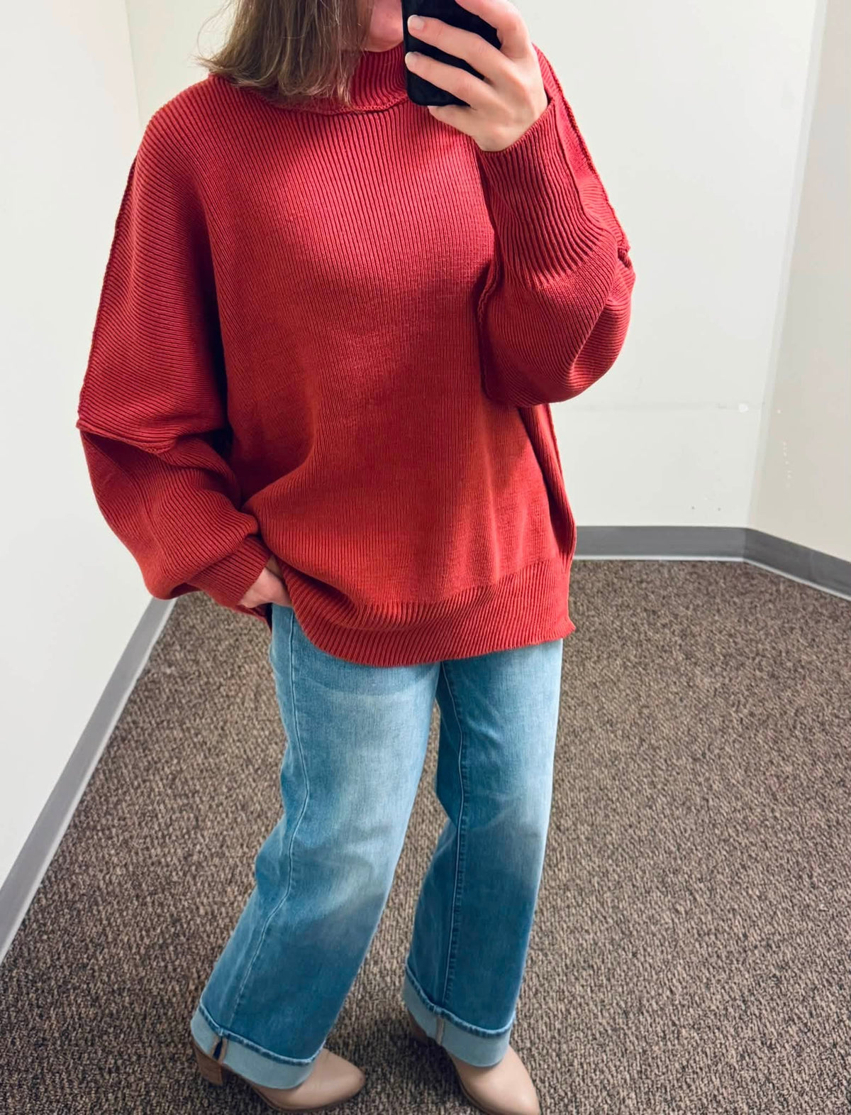 Classic & Carefree Side Slit Oversized Sweater