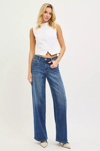 Risen High Rise Dark Wash Slouchy Baggy Jeans