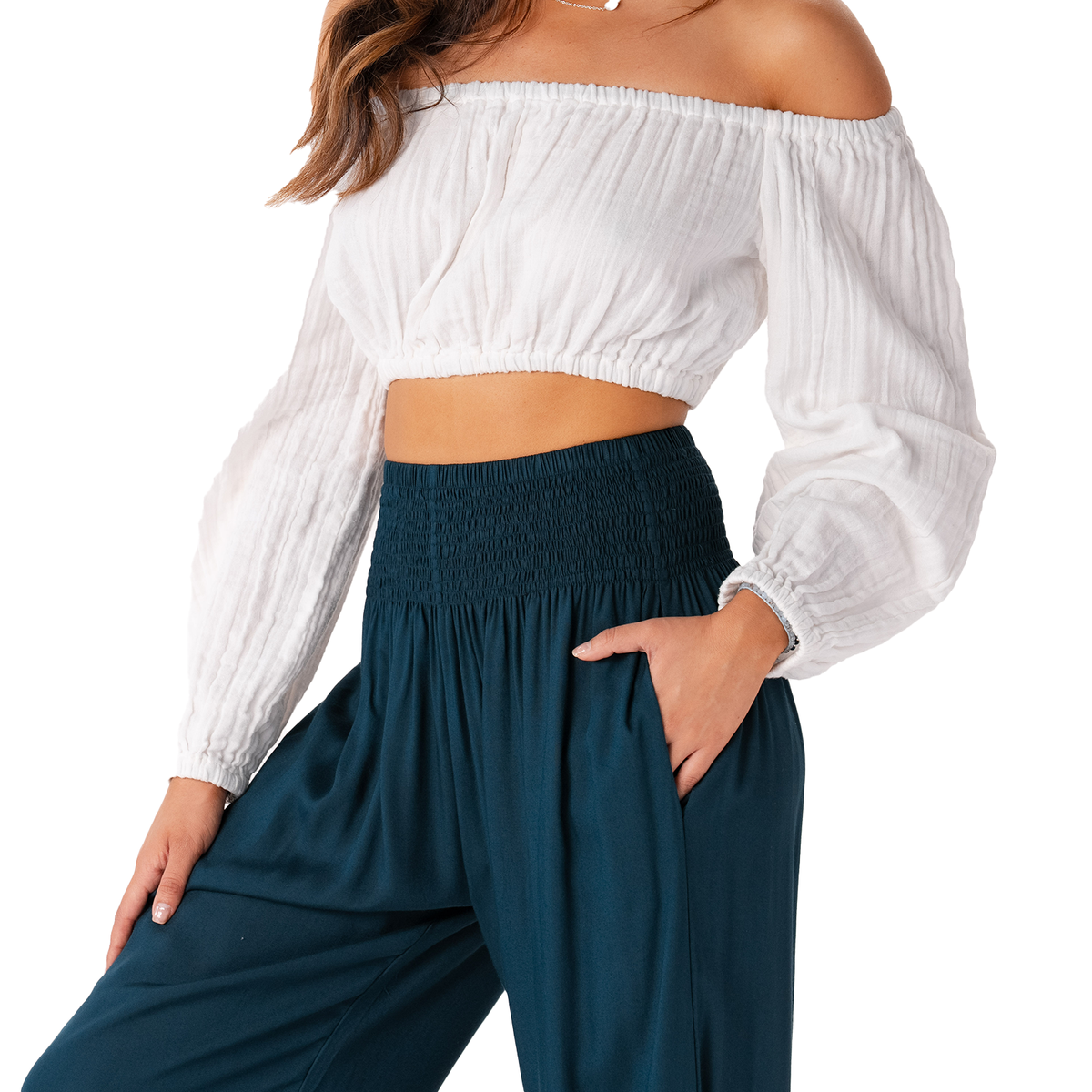 Lotus and Luna Deep Teal Harem Pants
