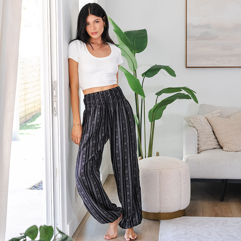 Lotus and Luna Akha Print Harem Pants