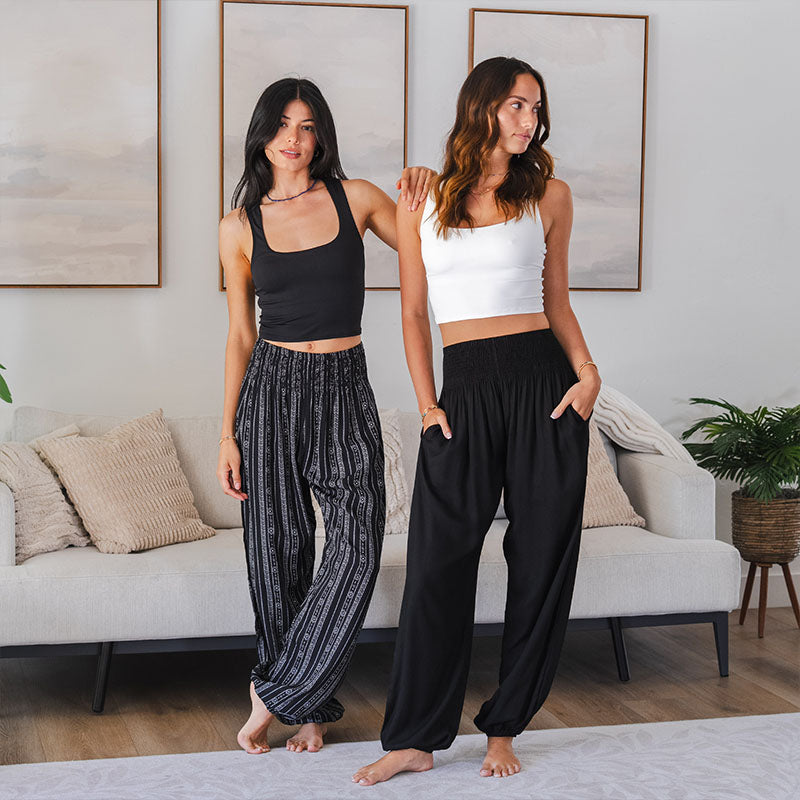 Lotus and Luna Akha Print Harem Pants
