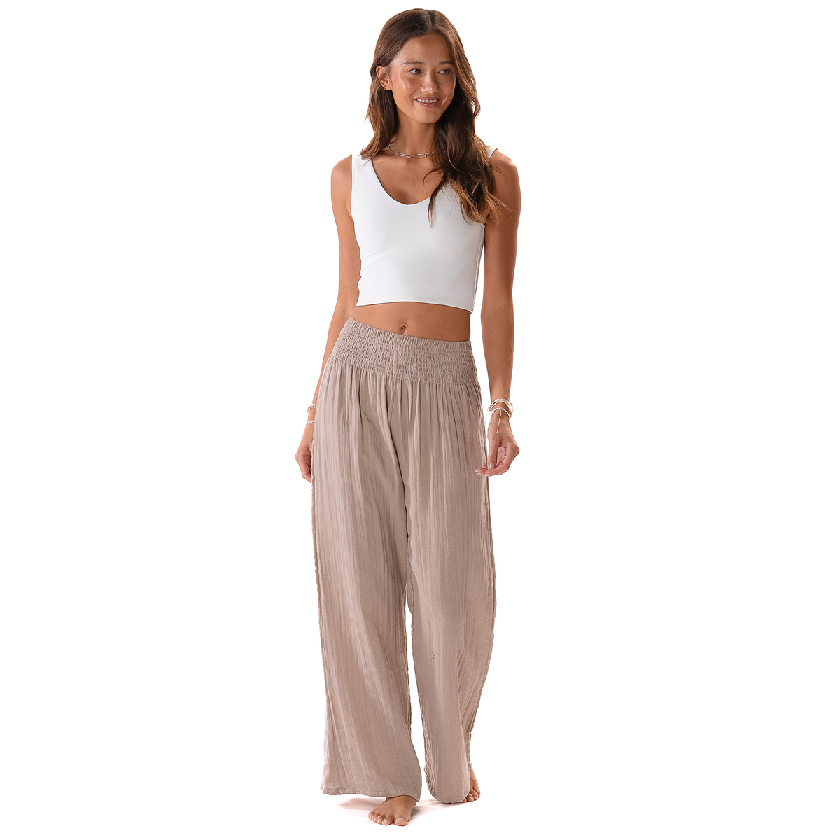 Lotus and Luna Stone Wide Leg Cotton Pants