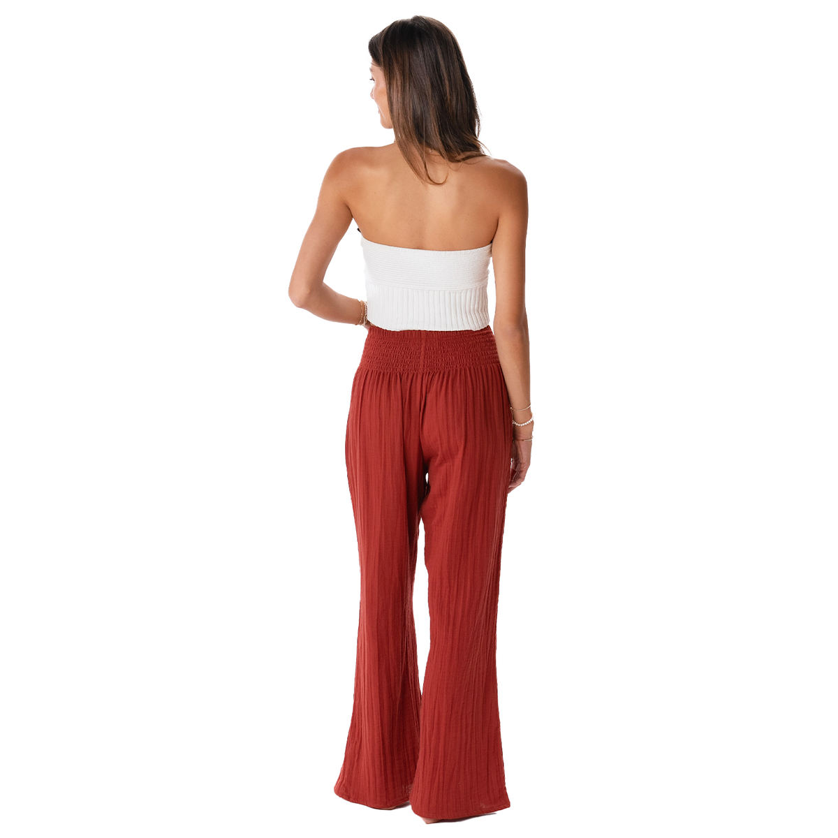Lotus and Luna Seaside Spice Wide Leg Cotton Pants