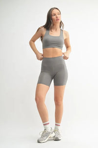 Mono B Venice Cloud Light Sculpt Biker Shorts - New Pewter