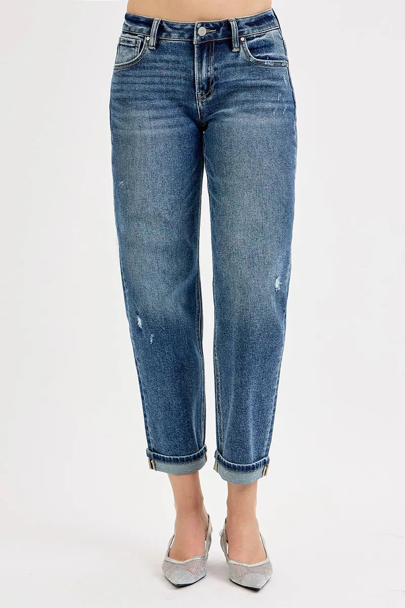 Risen Low Rise Crop Boyfriend Jeans PGC21190 