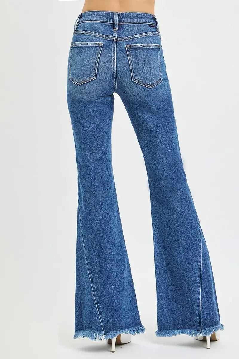 Risen Mid Rise with Side Seam Detailing Flare Jeans