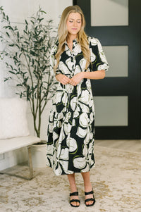 Gigio Floral Puff Sleeve Midi Dress