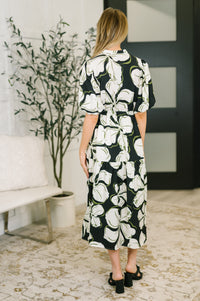 Gigio Floral Puff Sleeve Midi Dress