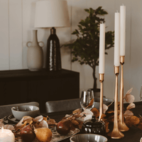 Sweet Water Decor Gold Cast Iron Taper Candle Holders - Set of 3