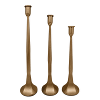 Sweet Water Decor Gold Cast Iron Taper Candle Holders - Set of 3