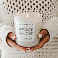 Sweet Water Decor Favorite Sweater Soy Candle - Tan Matte Jar - 15 oz