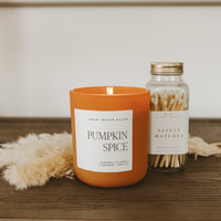 Sweet Water Decor Pumpkin Spice Soy Candle - Orange Matte Jar - 15 oz