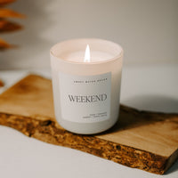 Sweet Water Decor Weekend Soy Candle - Tan Matte Jar - 15 oz