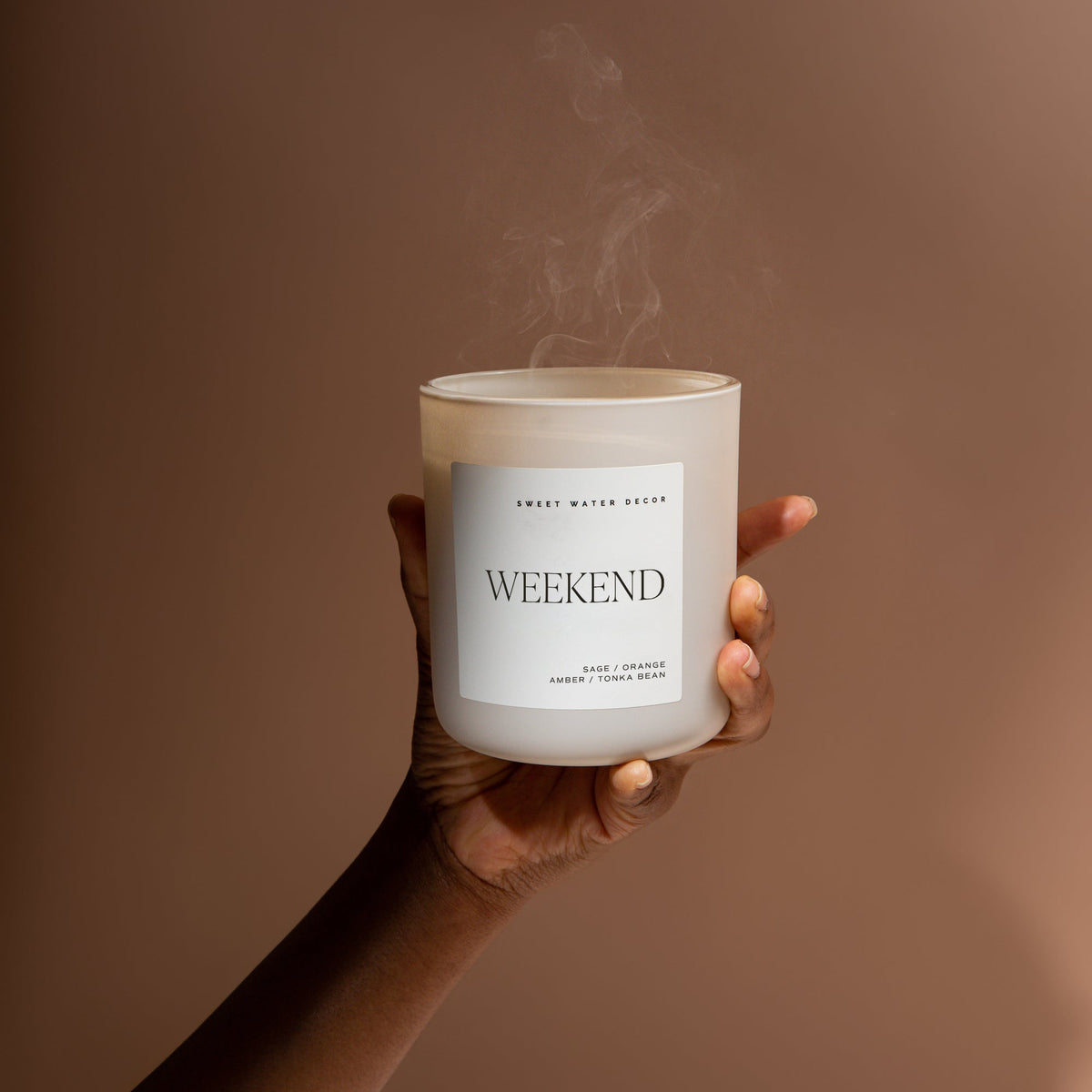 Sweet Water Decor Weekend Soy Candle - Tan Matte Jar - 15 oz
