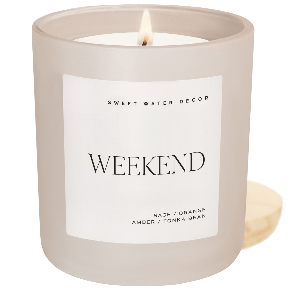 Sweet Water Decor Weekend Soy Candle - Tan Matte Jar - 15 oz