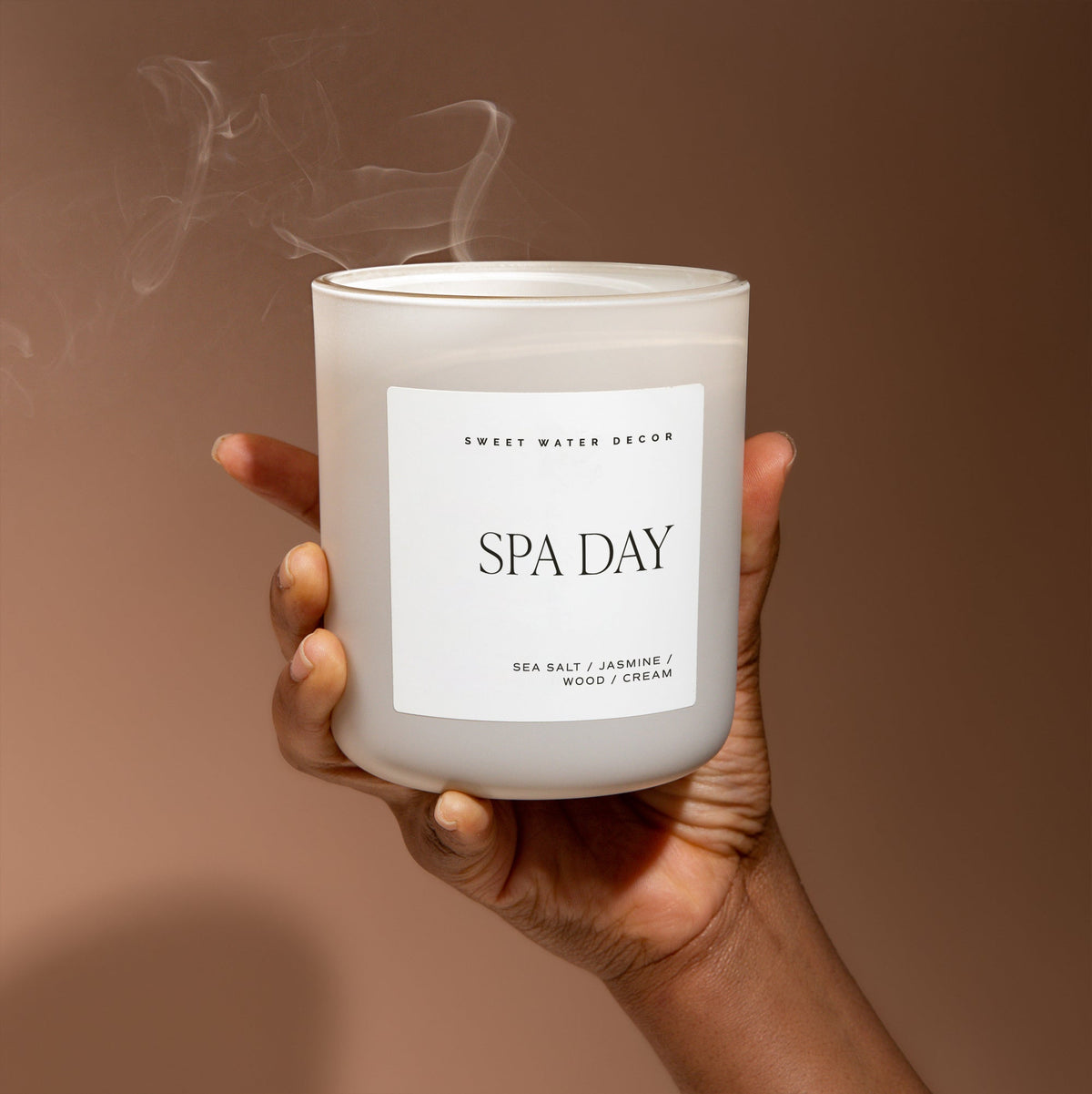 Sweet Water Decor Spa Day Soy Candle - Tan Matte Jar - 15 oz