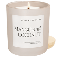 Sweet Water Decor Mango and Coconut Soy Candle - Tan Matte Jar - 15 oz