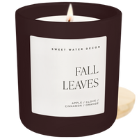 Sweet Water Decor Fall Leaves Soy Candle - Brown Matte Jar - 15 oz