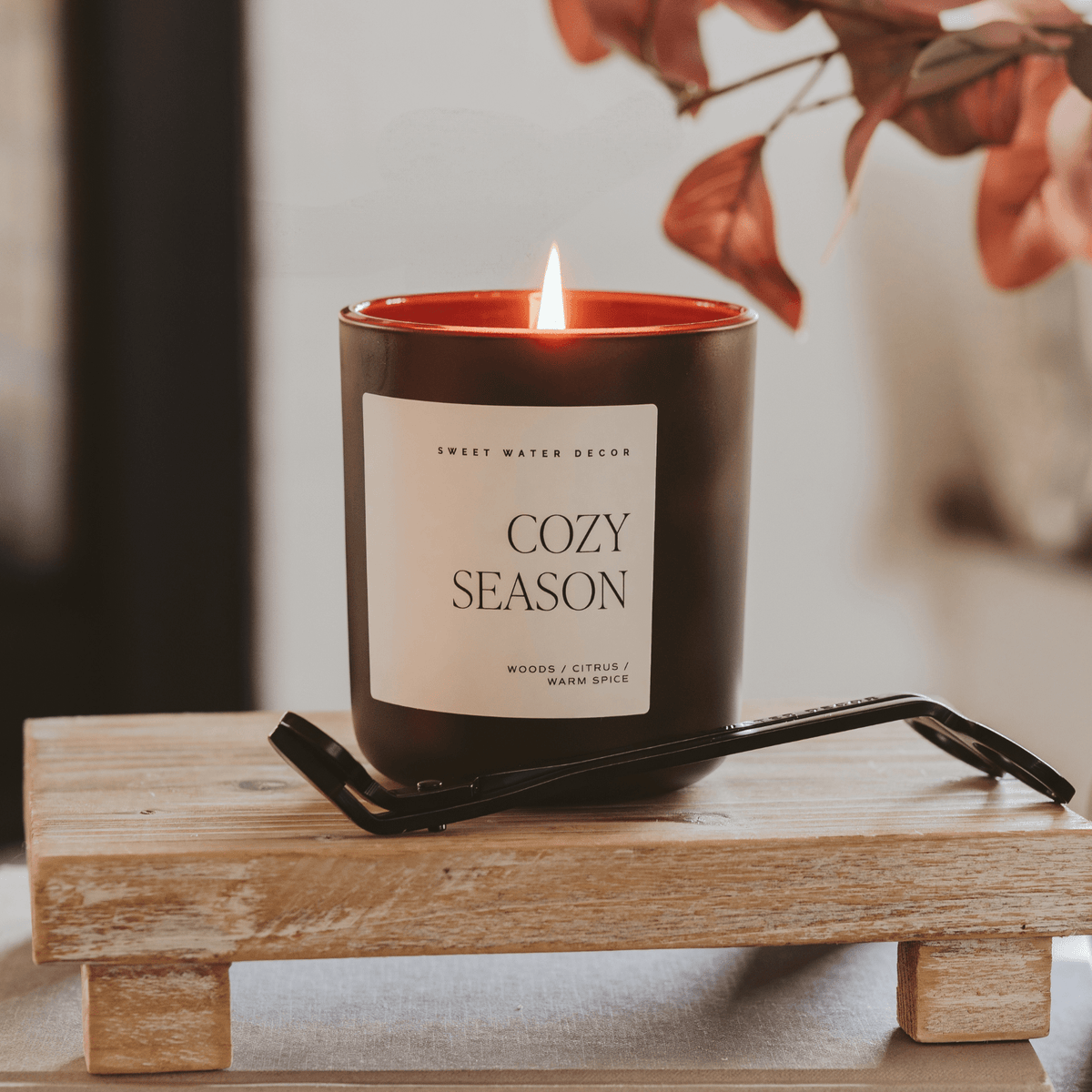 Sweet Water Decor Cozy Season Soy Candle - Brown Matte Jar - 15 oz