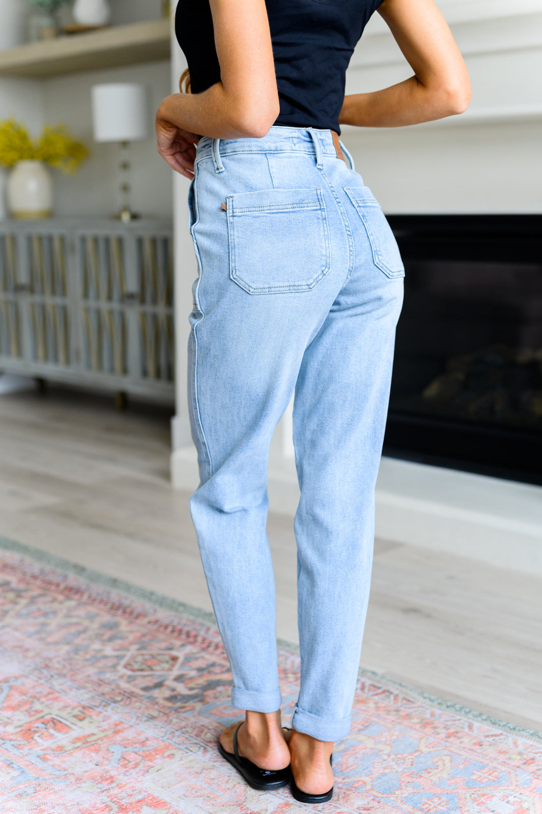 Judy Blue High Rise Vintage Wash Double Cuff Denim Jogger
