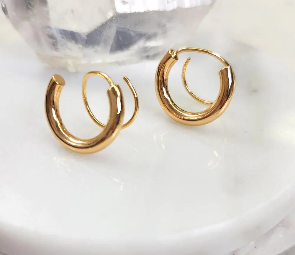Kate 18kt Gold Plated Spiral Hoop Earrings