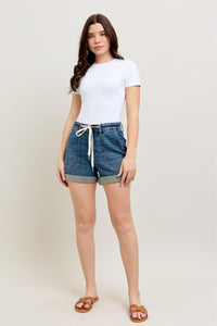 Judy Blue High Rise Cuffed Denim Jogger Shorts 150343