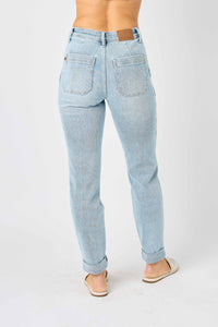 Judy Blue High Rise Vintage Wash Double Cuff Denim Jogger