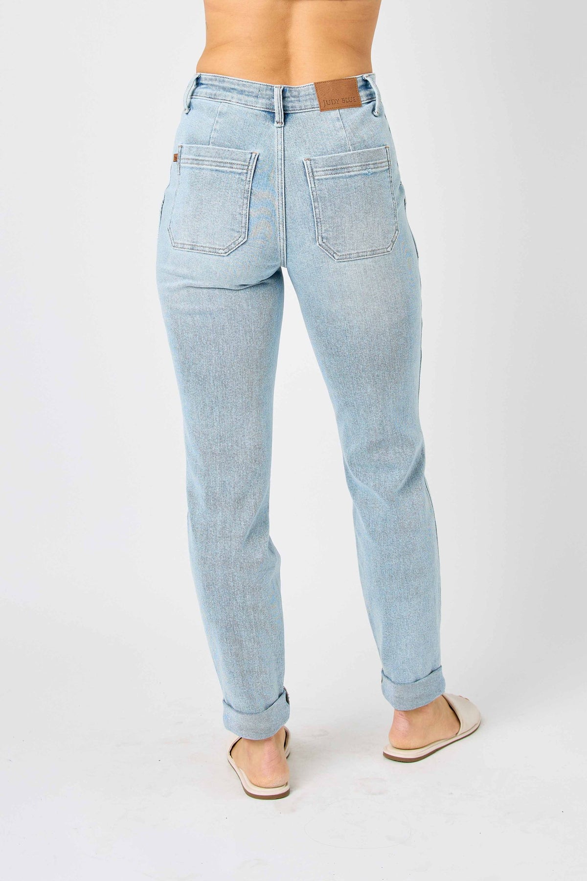 Judy Blue High Rise Vintage Wash Double Cuff Denim Jogger