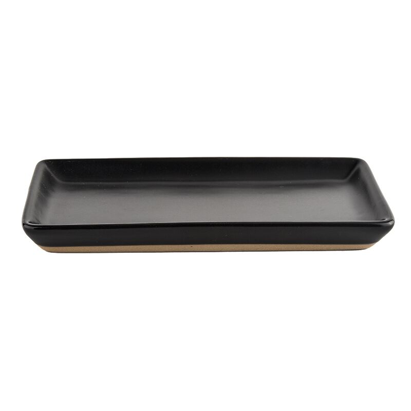 Sweet Water Decor Black Stoneware Tray